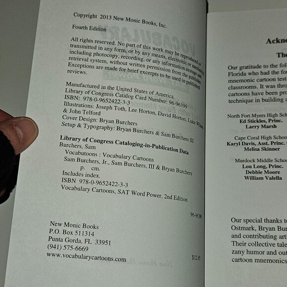 Vocabulary Cartoons SAT Word Power Paperback Book Study Revised Memory Technique - Picture 8 of 10